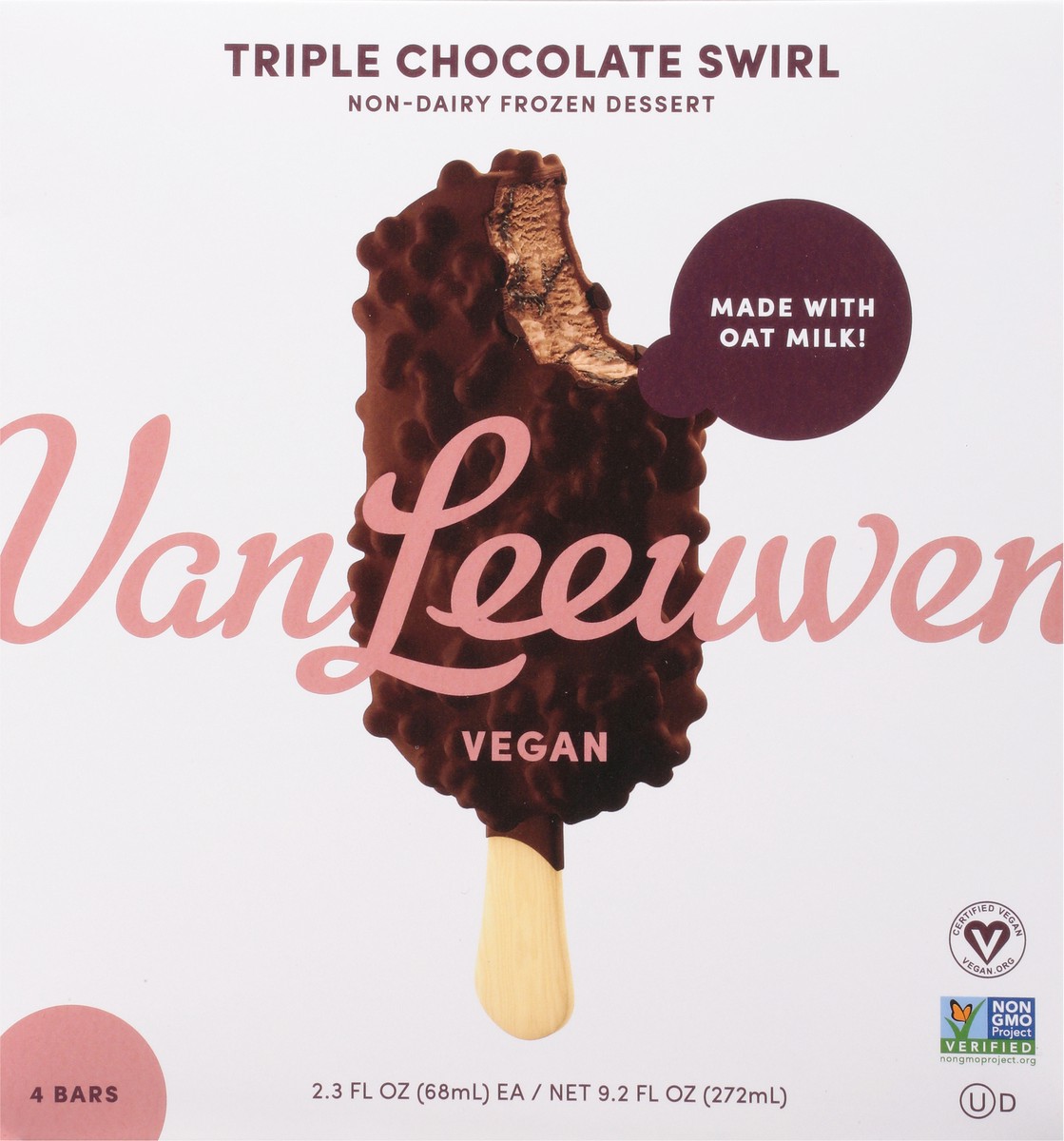 slide 2 of 9, Van Leeuwen Non-Dairy Triple Chocolate Swirl Frozen Dessert 3 - 3 fl oz Bars, 3 ct