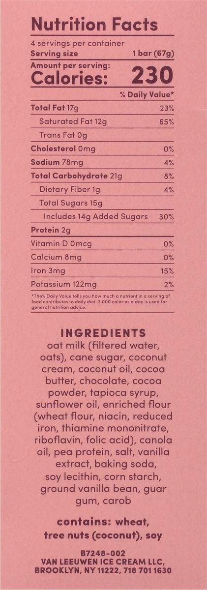 slide 9 of 9, Van Leeuwen Non-Dairy Triple Chocolate Swirl Frozen Dessert 3 - 3 fl oz Bars, 3 ct