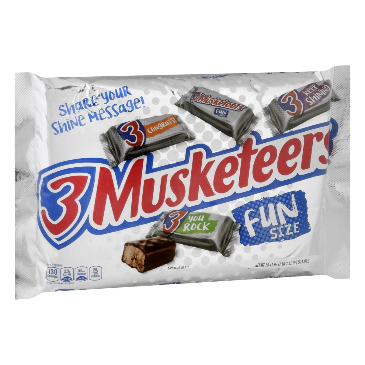 slide 6 of 9, 3 MUSKETEERS Fun Size Milk Chocolate Candy Bars - 18.41 oz Bag, 18.41 oz