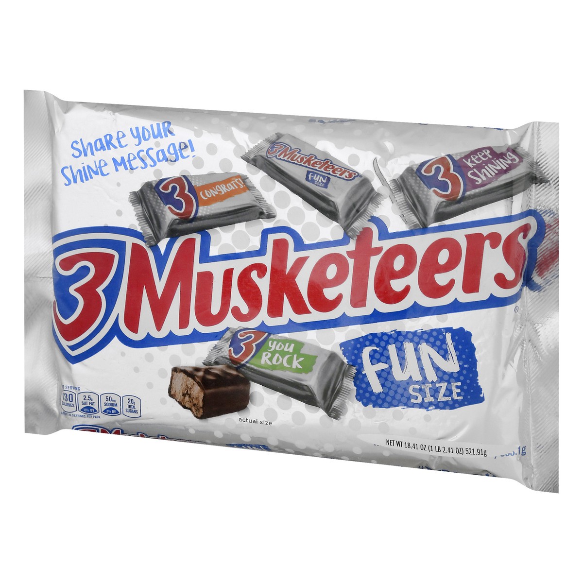 slide 5 of 9, 3 MUSKETEERS Fun Size Milk Chocolate Candy Bars - 18.41 oz Bag, 18.41 oz