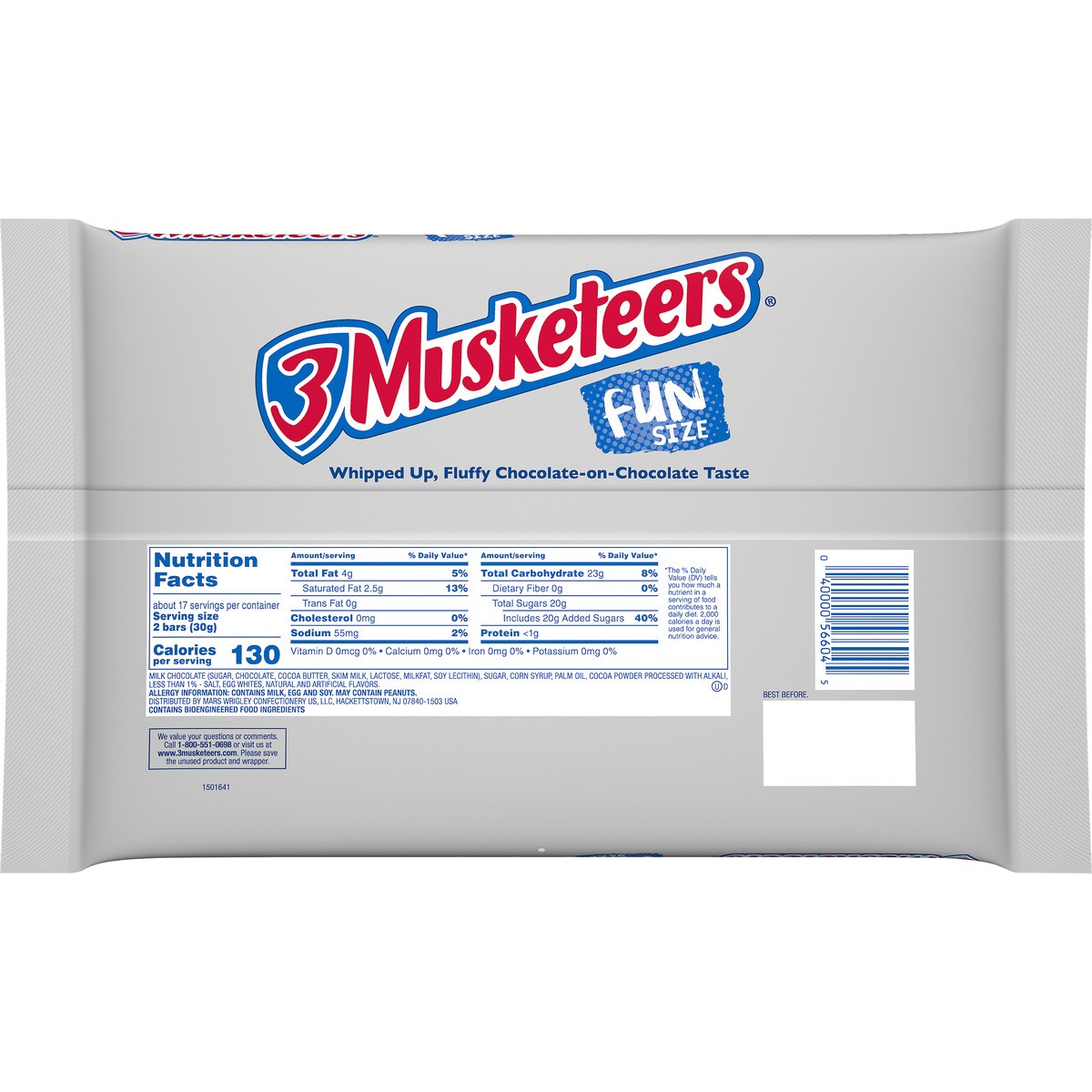 slide 7 of 9, 3 MUSKETEERS Fun Size Milk Chocolate Candy Bars - 18.41 oz Bag, 18.41 oz