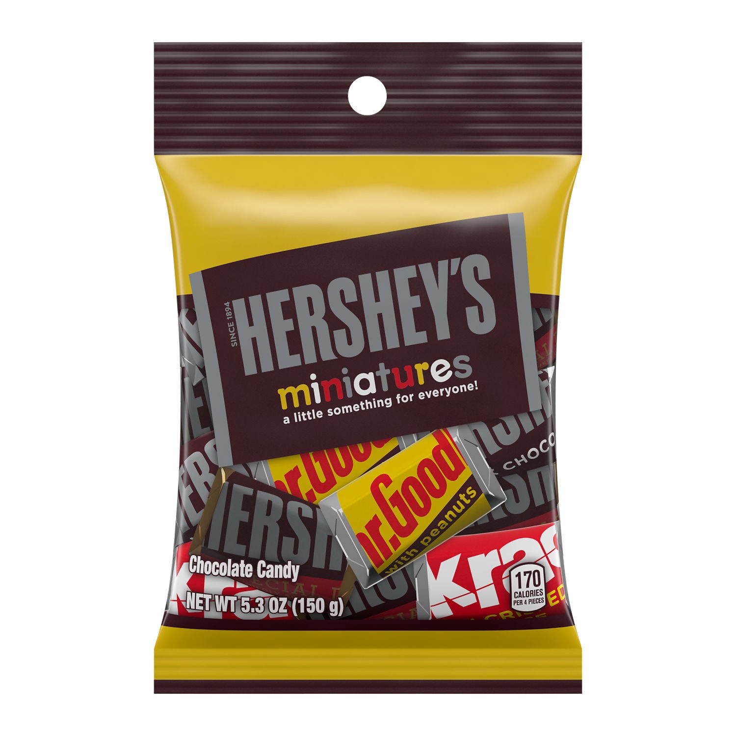 slide 1 of 2, Hershey's Miniatures Assorted Chocolate Candy Bag, 5.3 oz, 5.3 oz