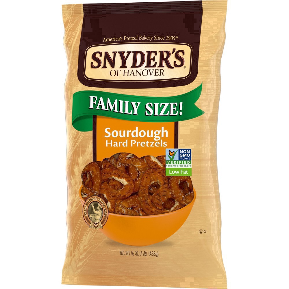 slide 55 of 80, Snyder's of Hanover Pretzels, Sourdough Hard Pretzels, Family Size 16 Oz Bag, 16 oz