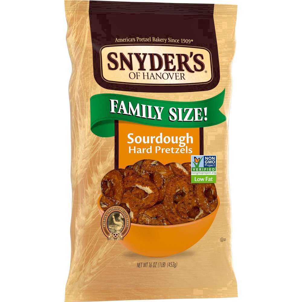 slide 20 of 80, Snyder's of Hanover Pretzels, Sourdough Hard Pretzels, Family Size 16 Oz Bag, 16 oz