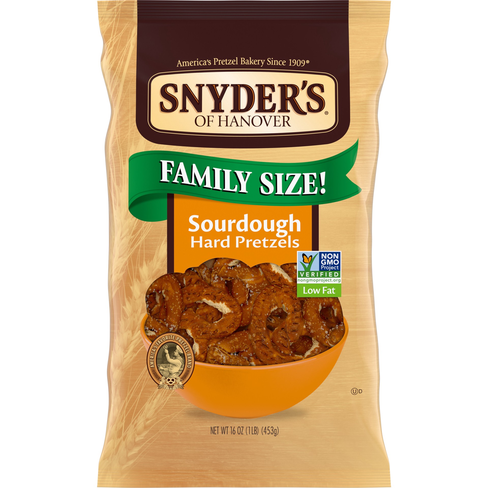 slide 1 of 80, Snyder's of Hanover Pretzels, Sourdough Hard Pretzels, Family Size 16 Oz Bag, 16 oz