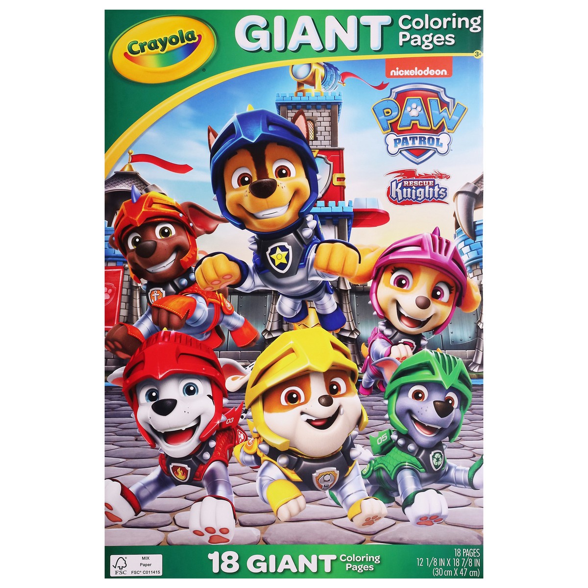 slide 2 of 4, Crayola Giant Paw Patrol Rescue Knights Coloring Pages 18 ea, 18 ct