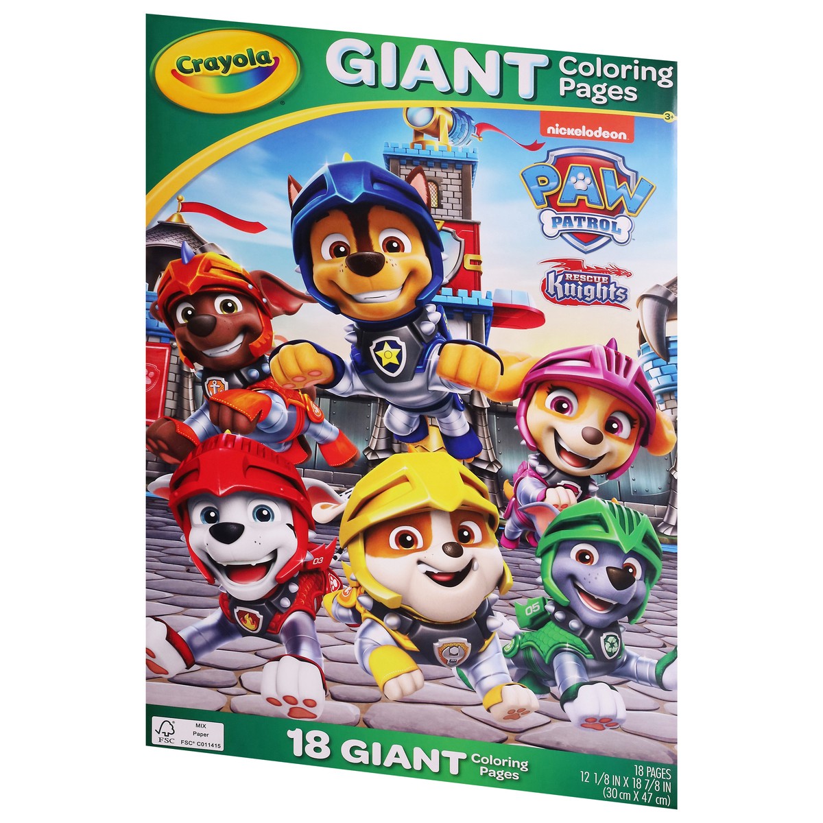 slide 3 of 4, Crayola Giant Paw Patrol Rescue Knights Coloring Pages 18 ea, 18 ct