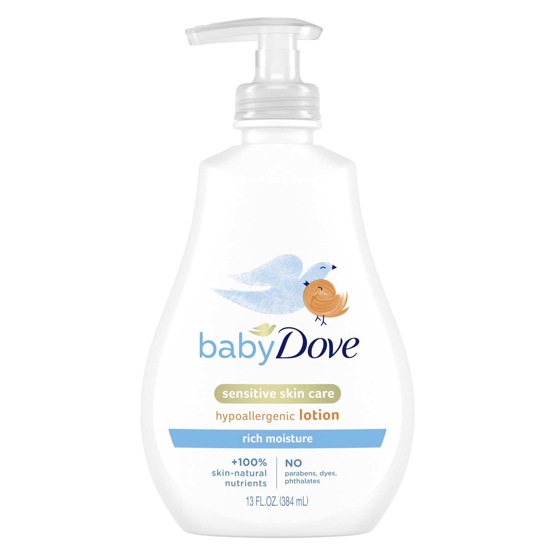 slide 1 of 4, Dove Sensitive Skin Care Body Lotion Rich Moisture, 13 oz, 1 Ct, 13 oz