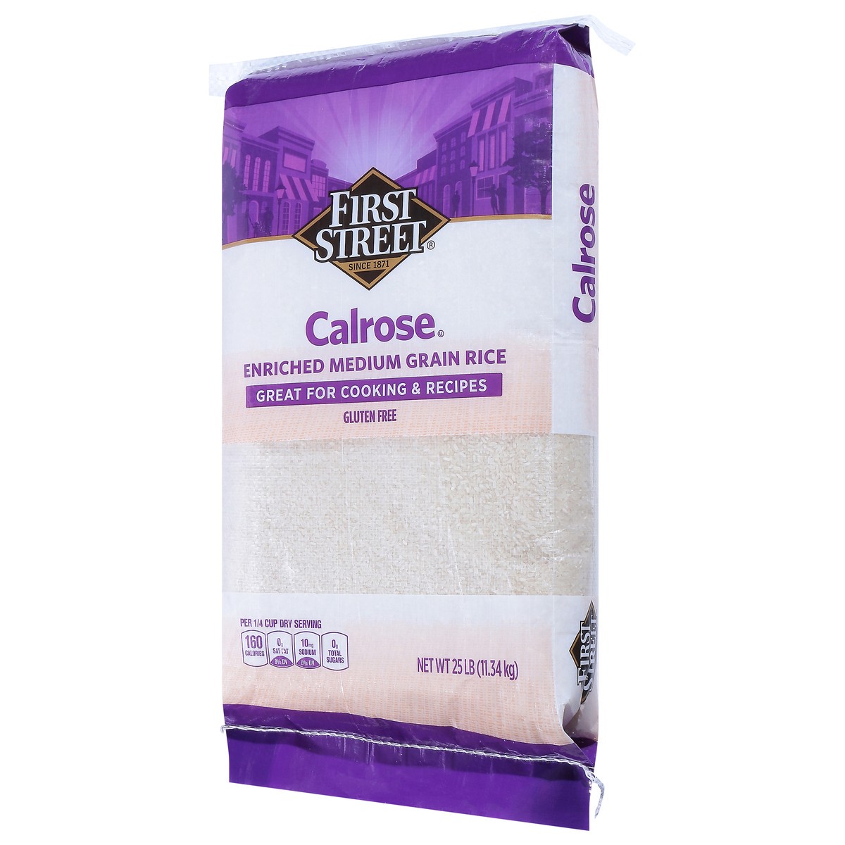 slide 3 of 4, First Street Calrose Rice, 25 lb