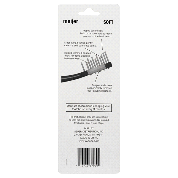 slide 8 of 9, Meijer Multi-Benefit Soft toothbrushes, 4 ct