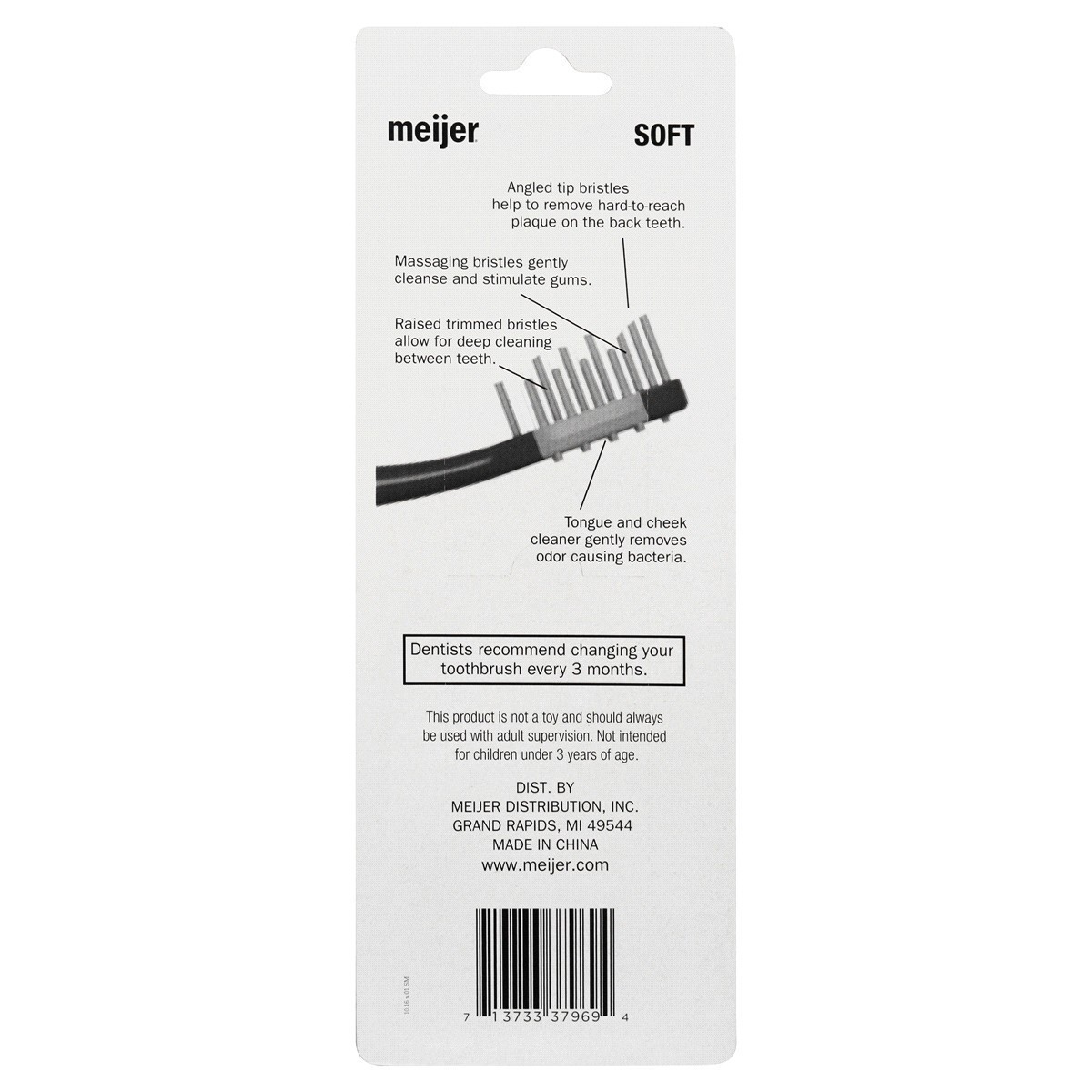 slide 9 of 9, Meijer Multi-Benefit Soft toothbrushes, 4 ct