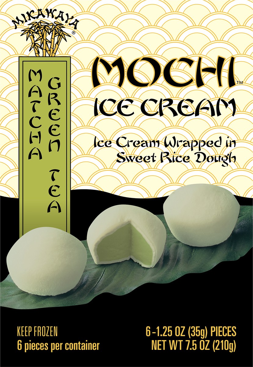 slide 12 of 13, Mochi Matcha Geen Tea Ice Cream 6 - 1.25 oz Pieces, 12 fl oz