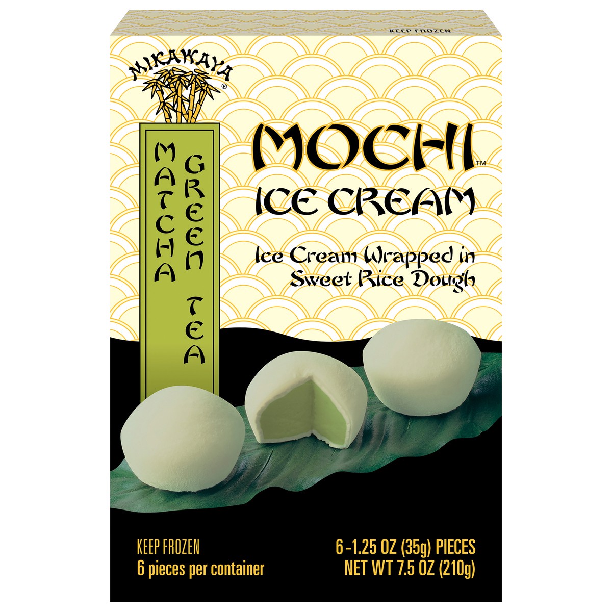 slide 8 of 13, Mochi Matcha Geen Tea Ice Cream 6 - 1.25 oz Pieces, 12 fl oz