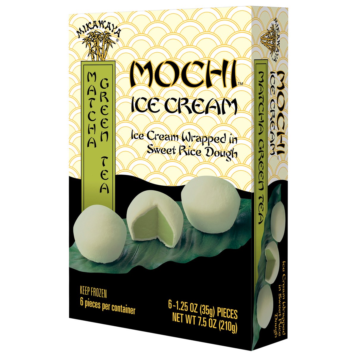 slide 4 of 13, Mochi Matcha Geen Tea Ice Cream 6 - 1.25 oz Pieces, 12 fl oz