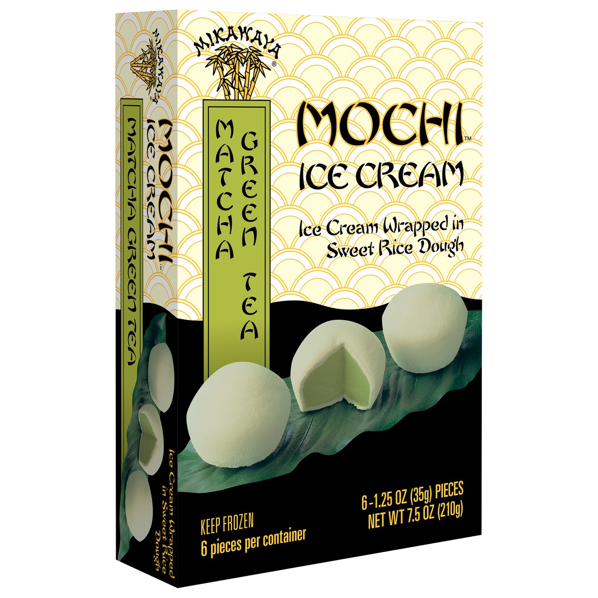 slide 13 of 13, Mochi Matcha Geen Tea Ice Cream 6 - 1.25 oz Pieces, 12 fl oz