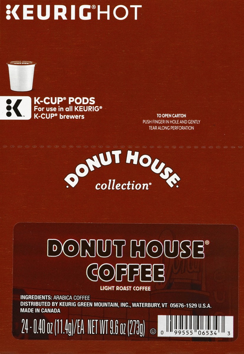 slide 1 of 5, Donut House Coffee Keurig Single-Serve K-Cup Pods, Light Roast Coffee, 24 Count, 24 ct