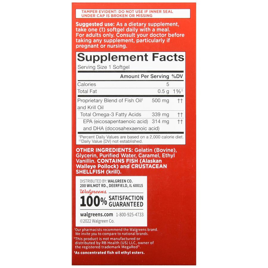 slide 2 of 5, Walgreens Advanced Omega-3 Fish Oil 500 mg, 80 ct
