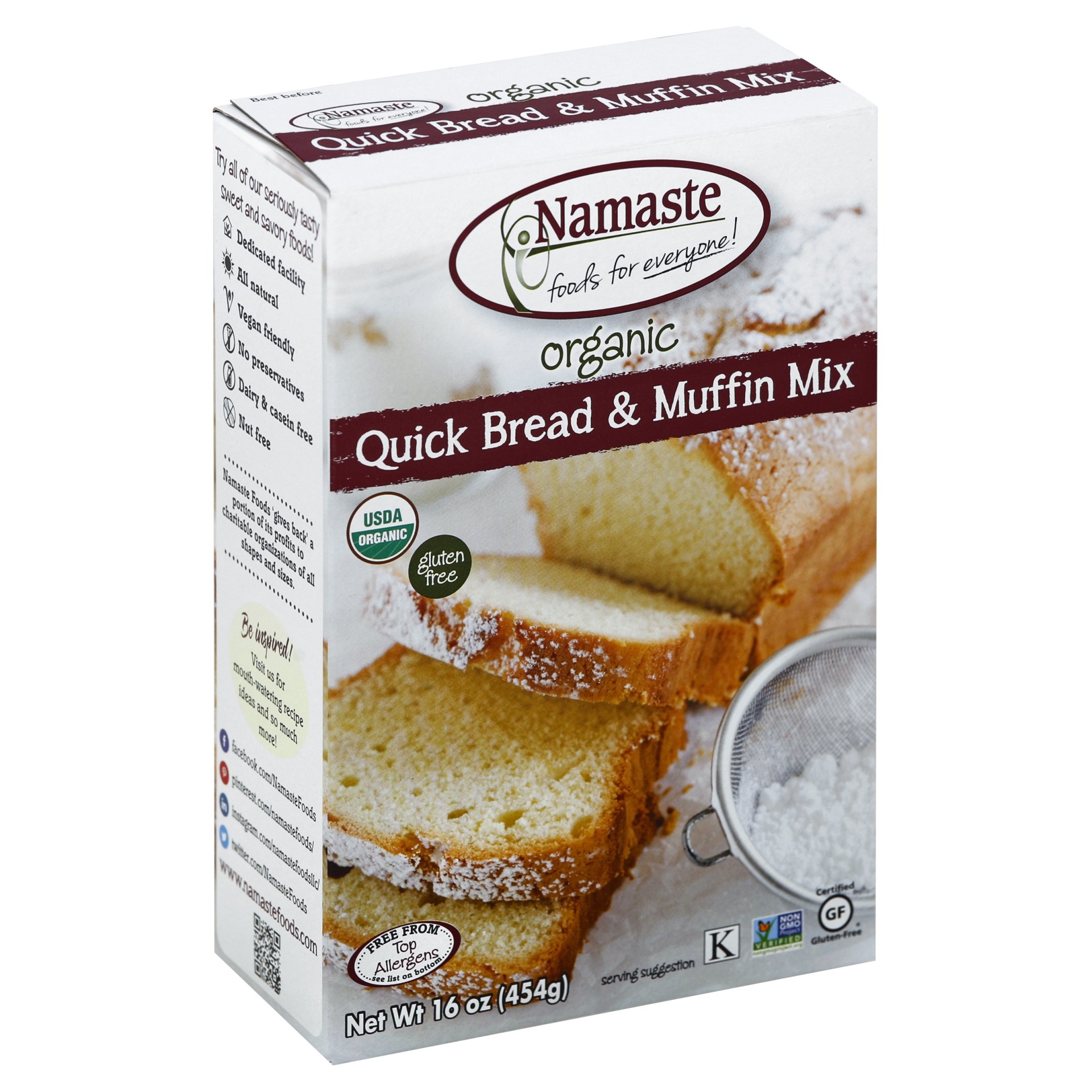 slide 1 of 1, Namaste Organic Quick Brad and Muffin Mix, 16 oz