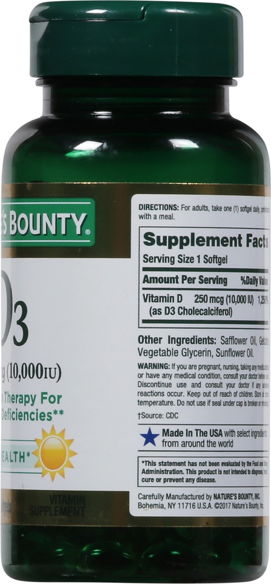 slide 4 of 9, Nature's Bounty Vitamin D 10,000 IU, 72 ct