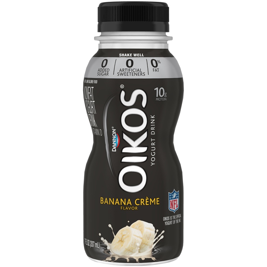 slide 1 of 4, Dannon Oikos Banana Creme Greek Yogurt Drink, 7 fl oz