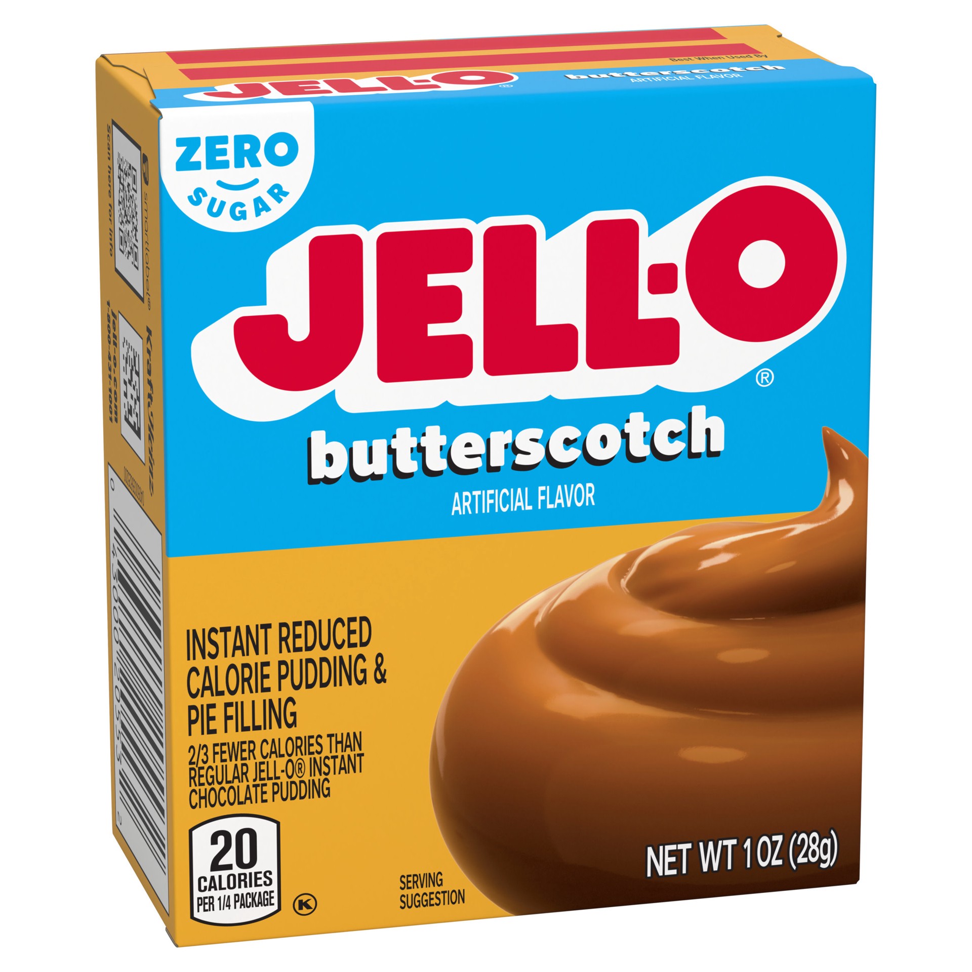 slide 2 of 5, Jell-O Butterscotch Artificially Flavored Zero Sugar Instant Reduced Calorie Pudding & Pie Filling Mix, 1 oz Box, 1 oz