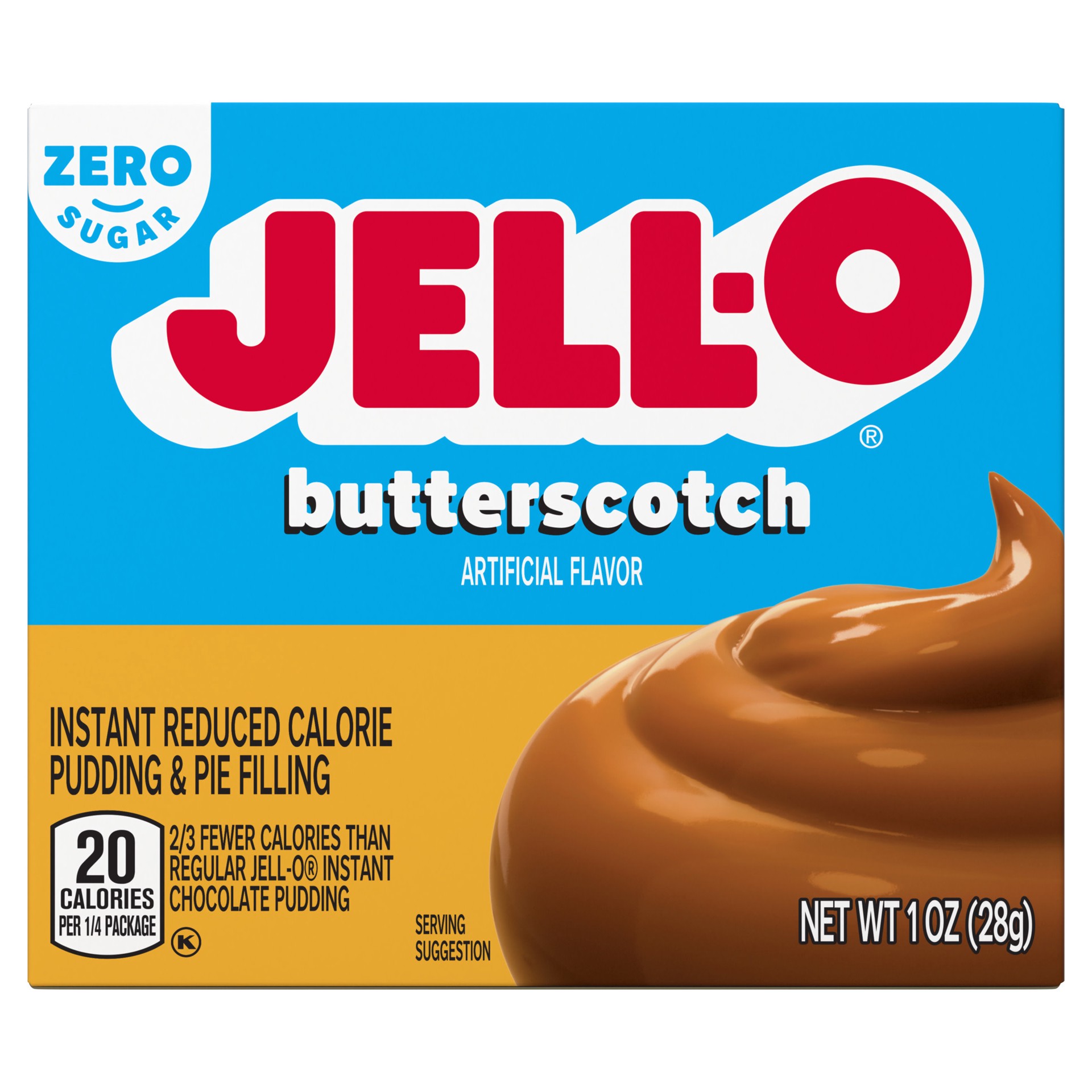 slide 5 of 5, Jell-O Butterscotch Artificially Flavored Zero Sugar Instant Reduced Calorie Pudding & Pie Filling Mix, 1 oz Box, 1 oz