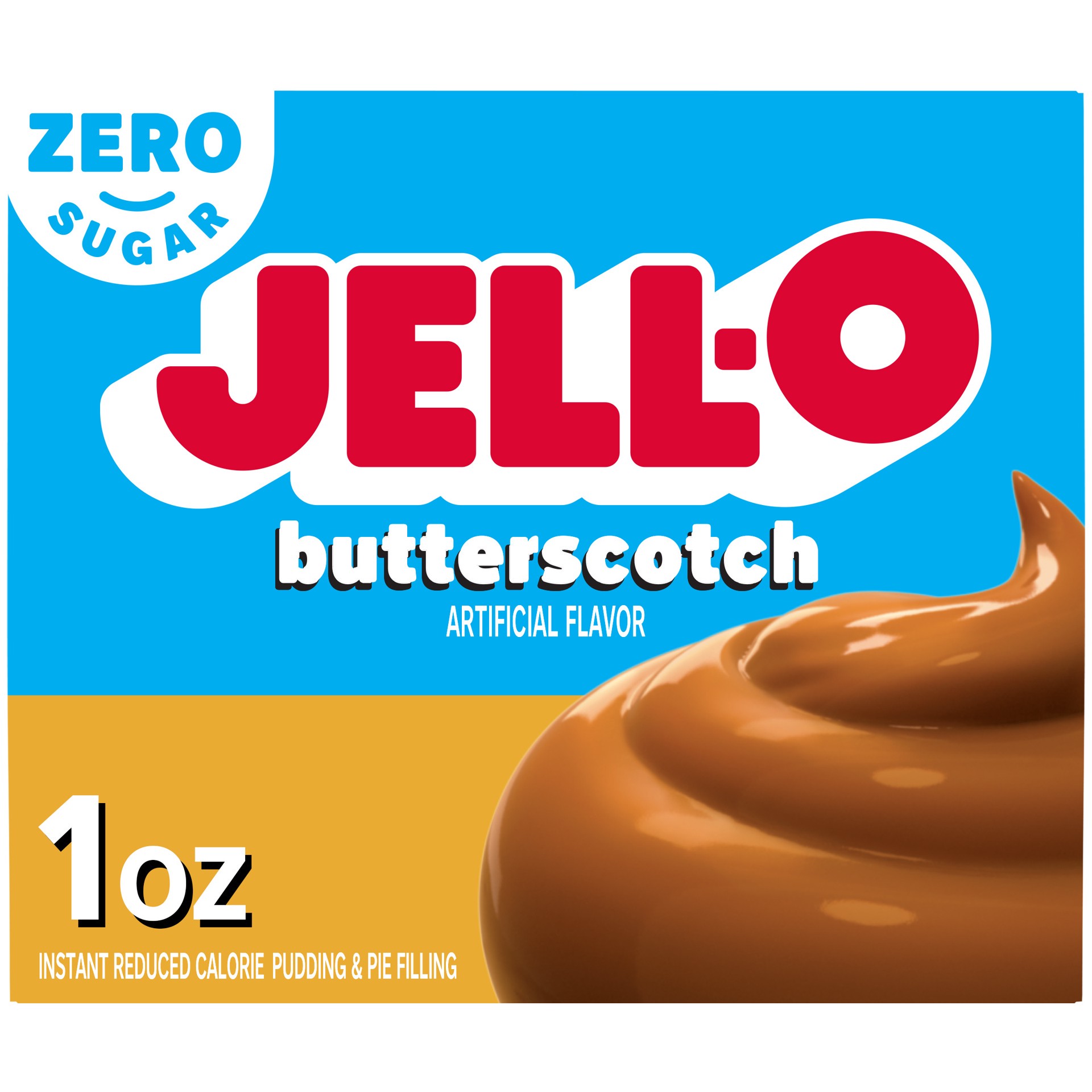 slide 1 of 5, Jell-O Butterscotch Artificially Flavored Zero Sugar Instant Reduced Calorie Pudding & Pie Filling Mix, 1 oz Box, 1 oz