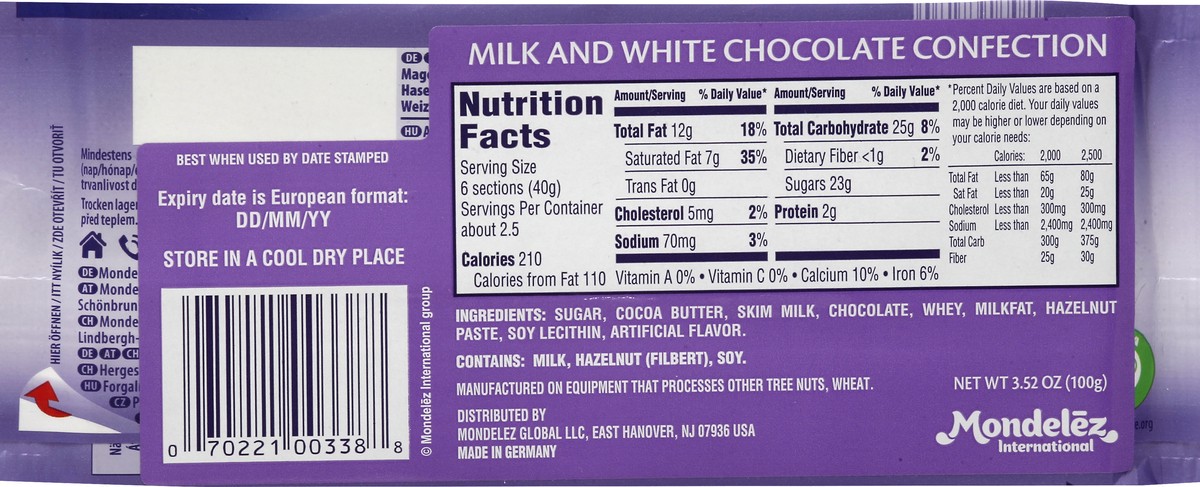 slide 3 of 9, Milka Cow Spots Milk and White Chocolate Confection 3.52 oz, 3.52 oz