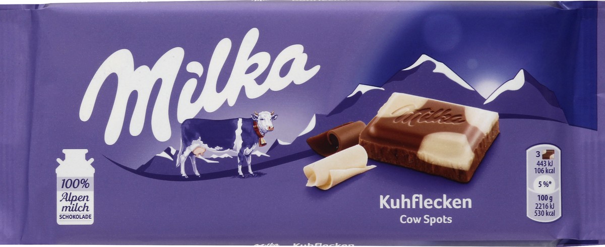 slide 1 of 9, Milka Cow Spots Milk and White Chocolate Confection 3.52 oz, 3.52 oz