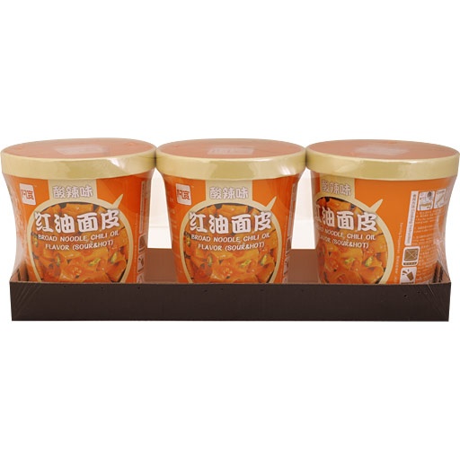 slide 1 of 1, Baijia Shili Cup Broad Noodle Chili Oil, 10.58 oz