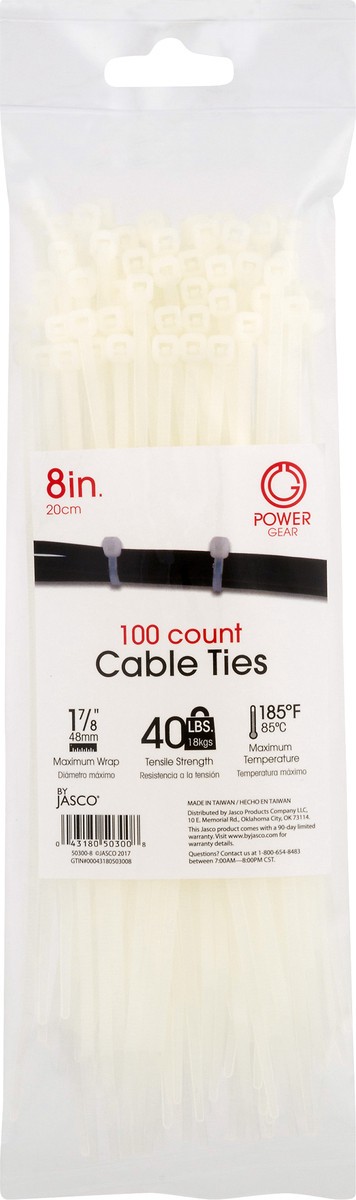 slide 6 of 9, Power Gear GE Clear Cable Ties, 100 ct