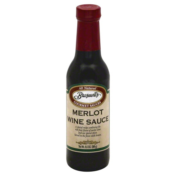 slide 1 of 2, Braswell's Merlot Wine Sauce, 9.5 oz