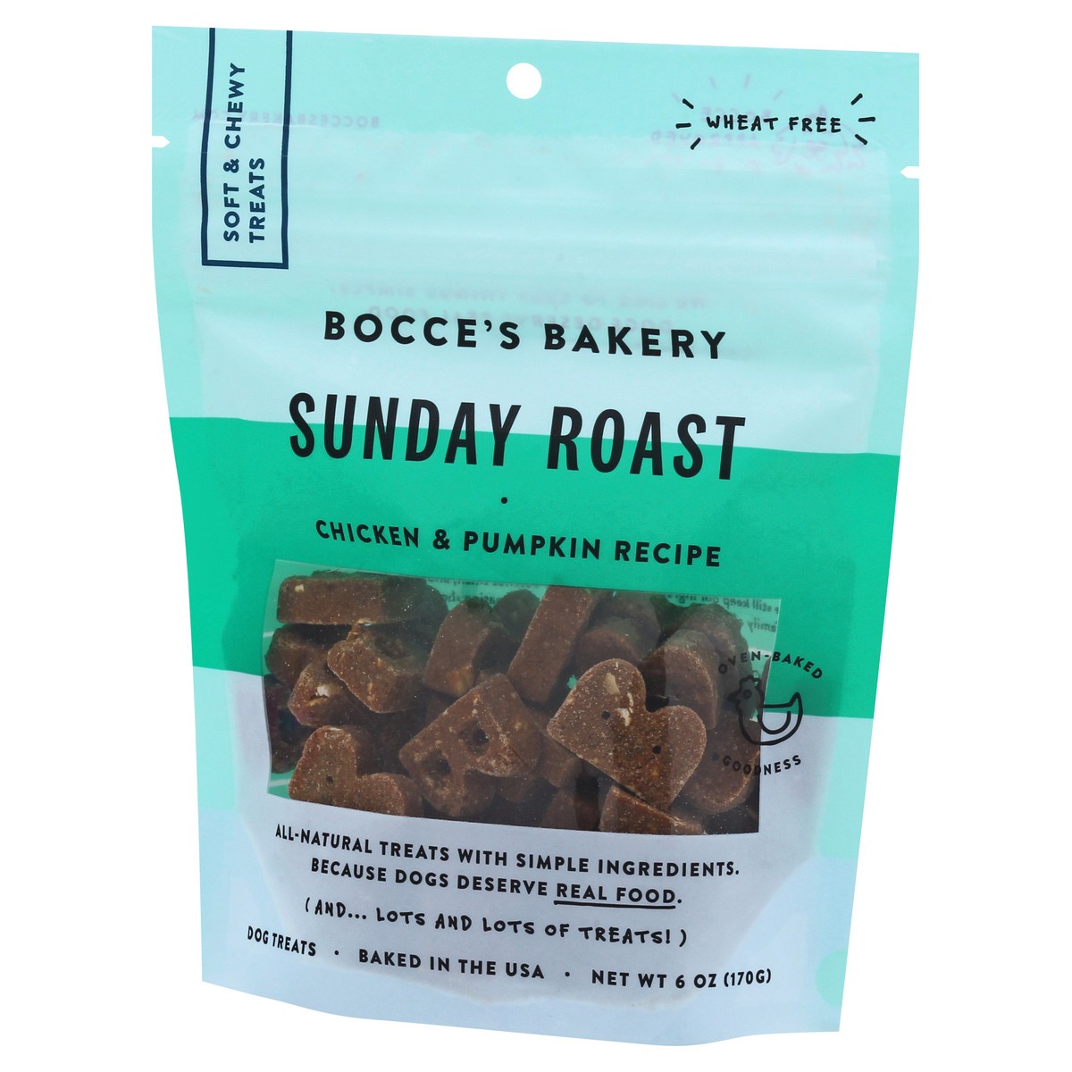 slide 6 of 11, Bocces Bakery Sunday Roast Chicken & Pumpkin Recipe Dog Treats 6 oz, 6 oz