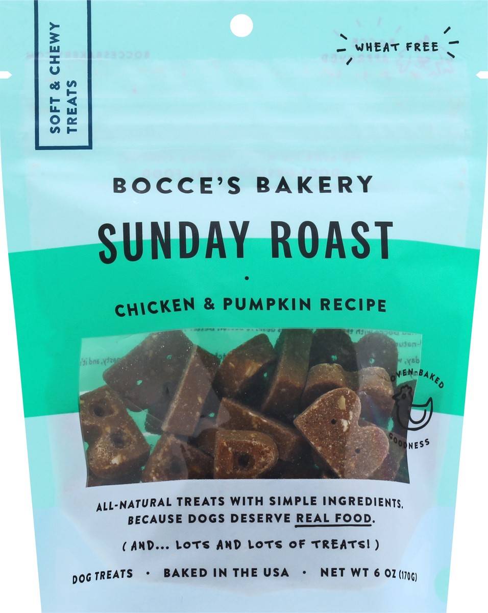 slide 11 of 11, Bocces Bakery Sunday Roast Chicken & Pumpkin Recipe Dog Treats 6 oz, 6 oz