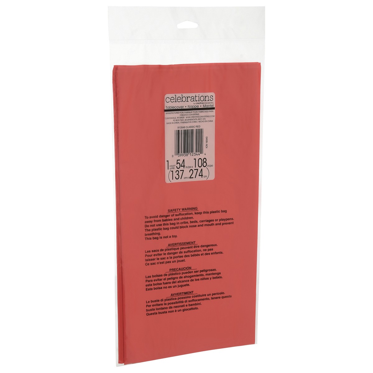 slide 9 of 9, Celebrations Creative Converting Disposable Table Cover Red, 1 ct