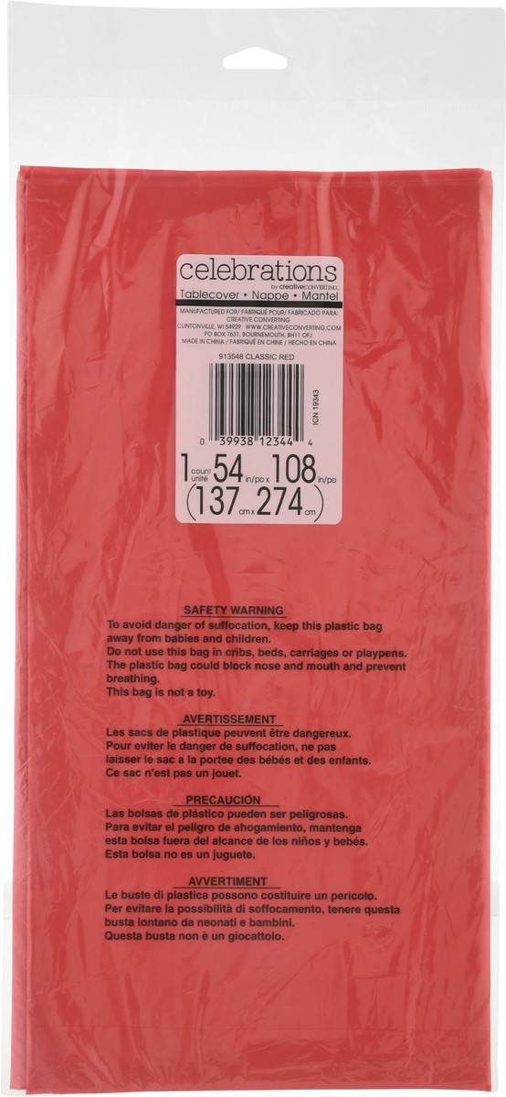 slide 1 of 9, Celebrations Creative Converting Disposable Table Cover Red, 1 ct