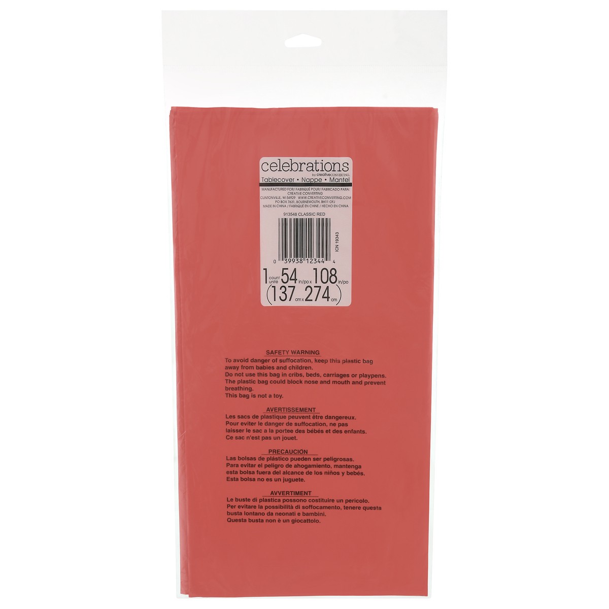 slide 3 of 9, Celebrations Creative Converting Disposable Table Cover Red, 1 ct