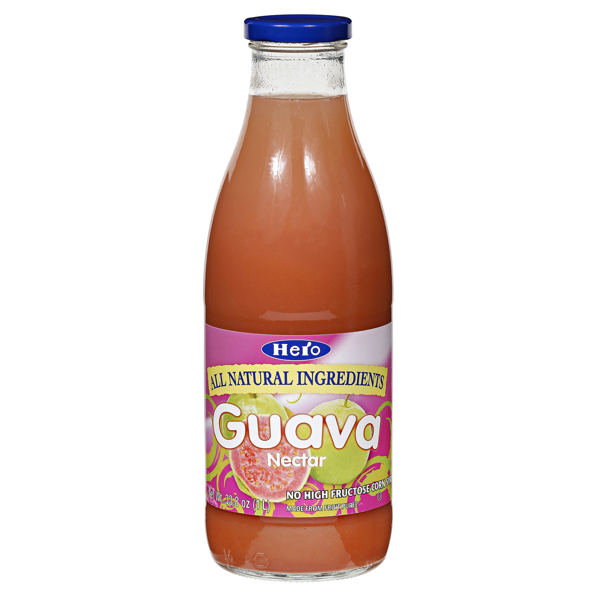 slide 1 of 3, Hero Guava Nectar Juice, 33.8 oz