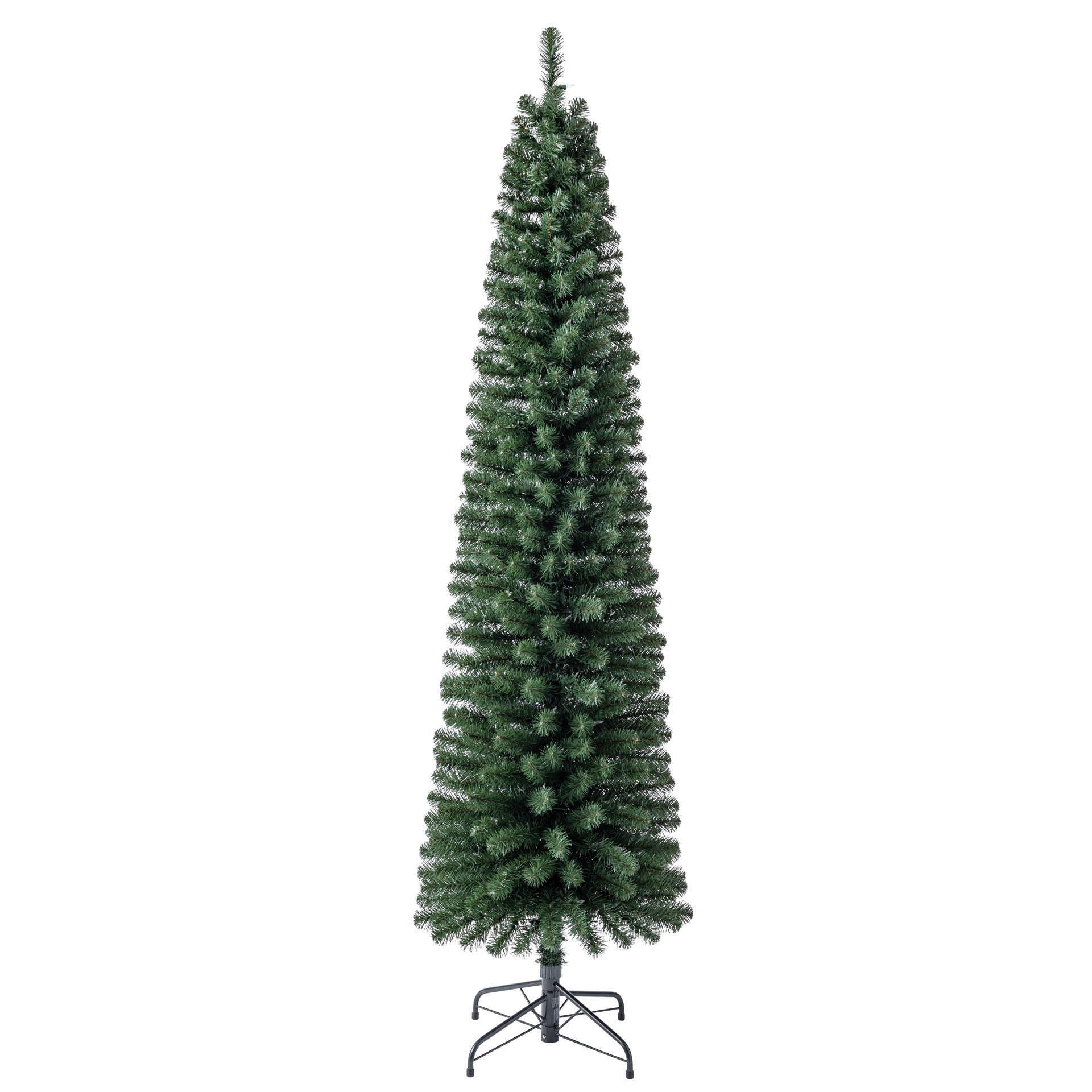 slide 6 of 8, 7ft. Pre-Lit Pencil Artificial Christmas Tree, Warm White Mini Led Lights By Ashland, 7 ft