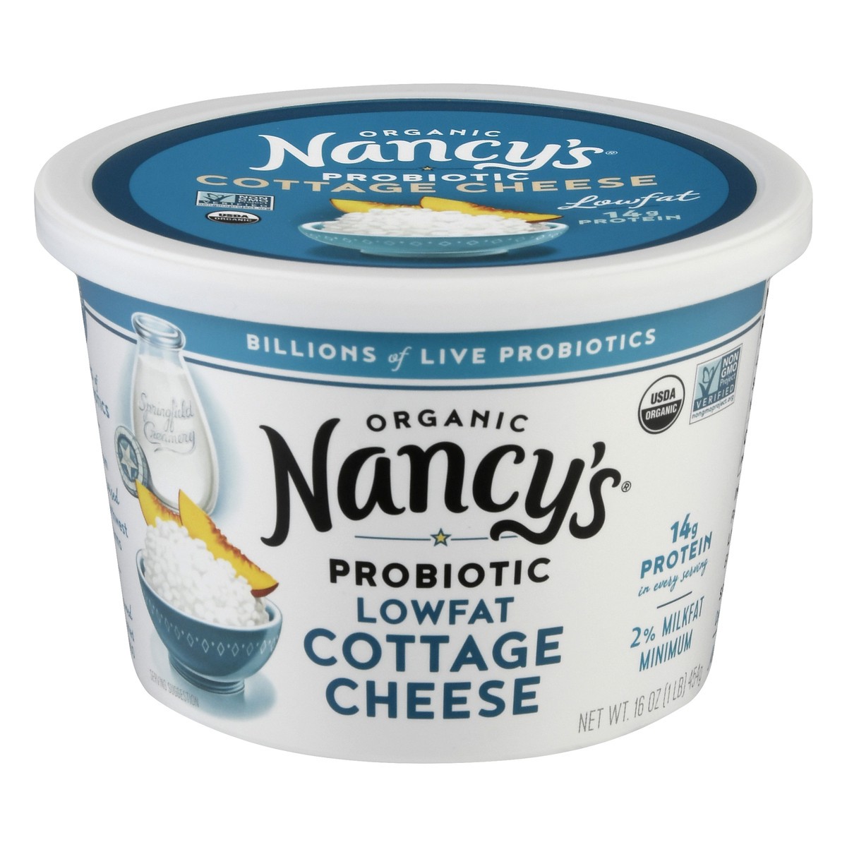 slide 2 of 13, Nancy's Probiotic Organic Lowfat 2% Milkfat Min Cottage Cheese 16 oz, 16 oz