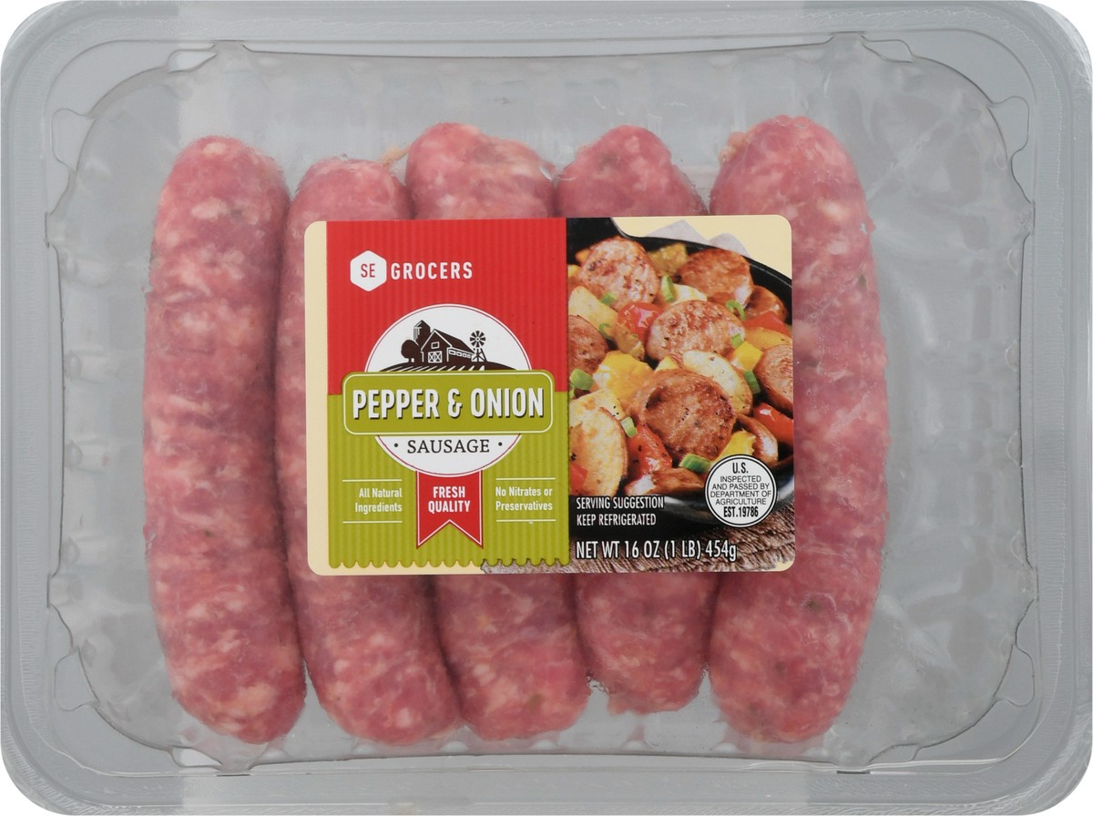 slide 11 of 14, SE Grocers Italian Sausage Pepper & Onion, 16 oz