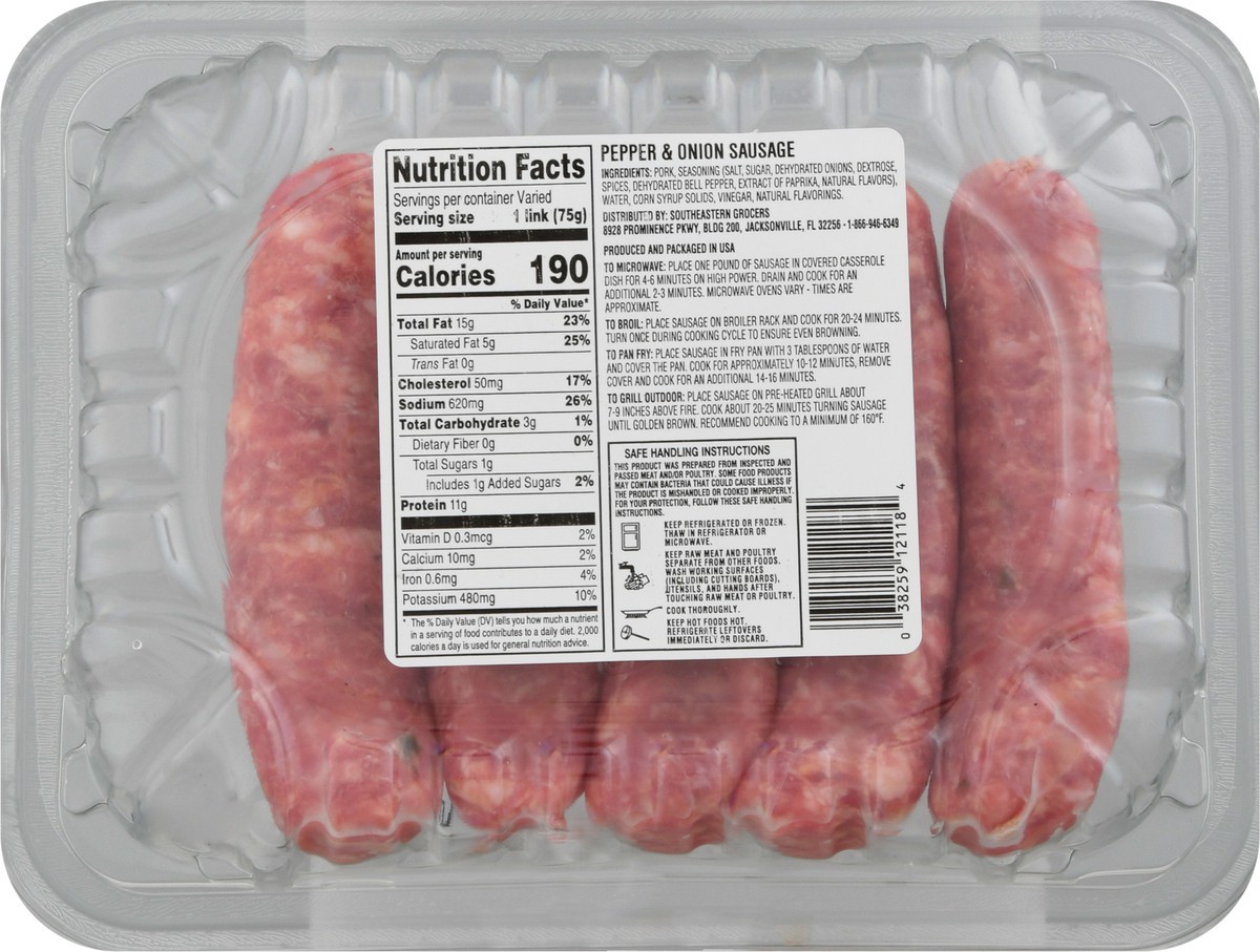 slide 14 of 14, SE Grocers Italian Sausage Pepper & Onion, 16 oz
