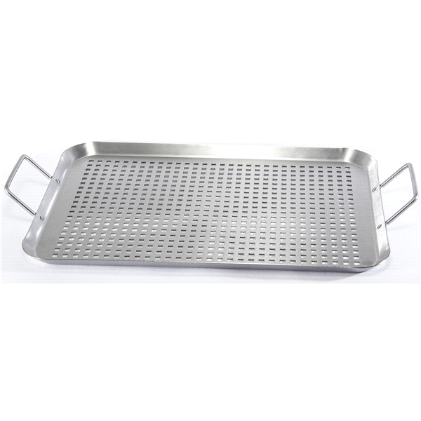 slide 1 of 1, Grand Gourmet Stainless Steel 11'' x 17'' Rectangular Grill Topper, 1 ct