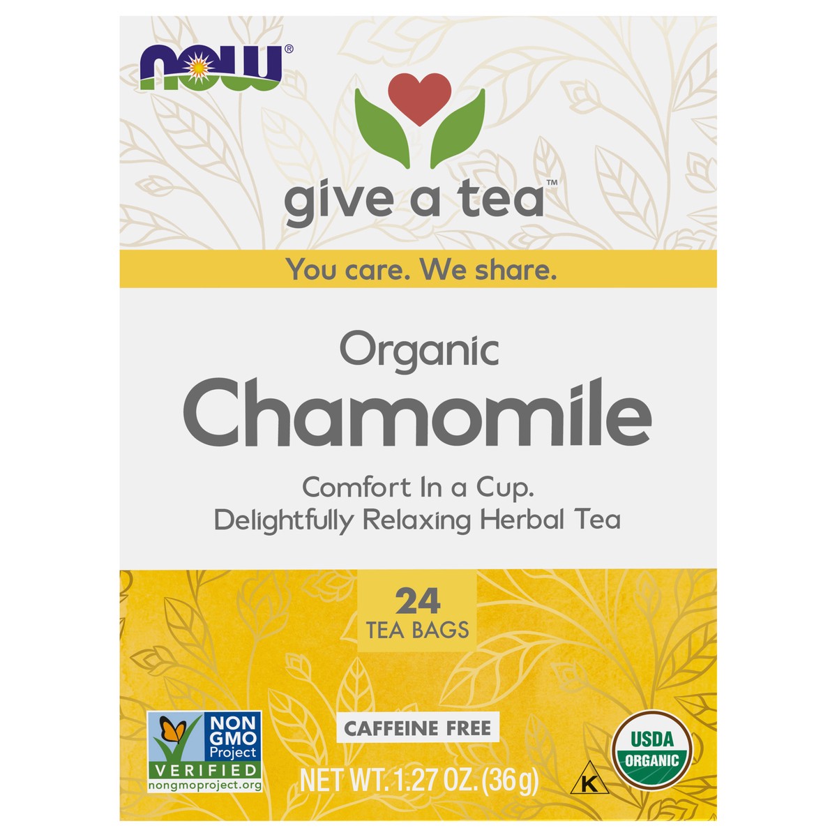 slide 1 of 4, NOW Natural Foods Chamomile Tea, Organic, 1 ct