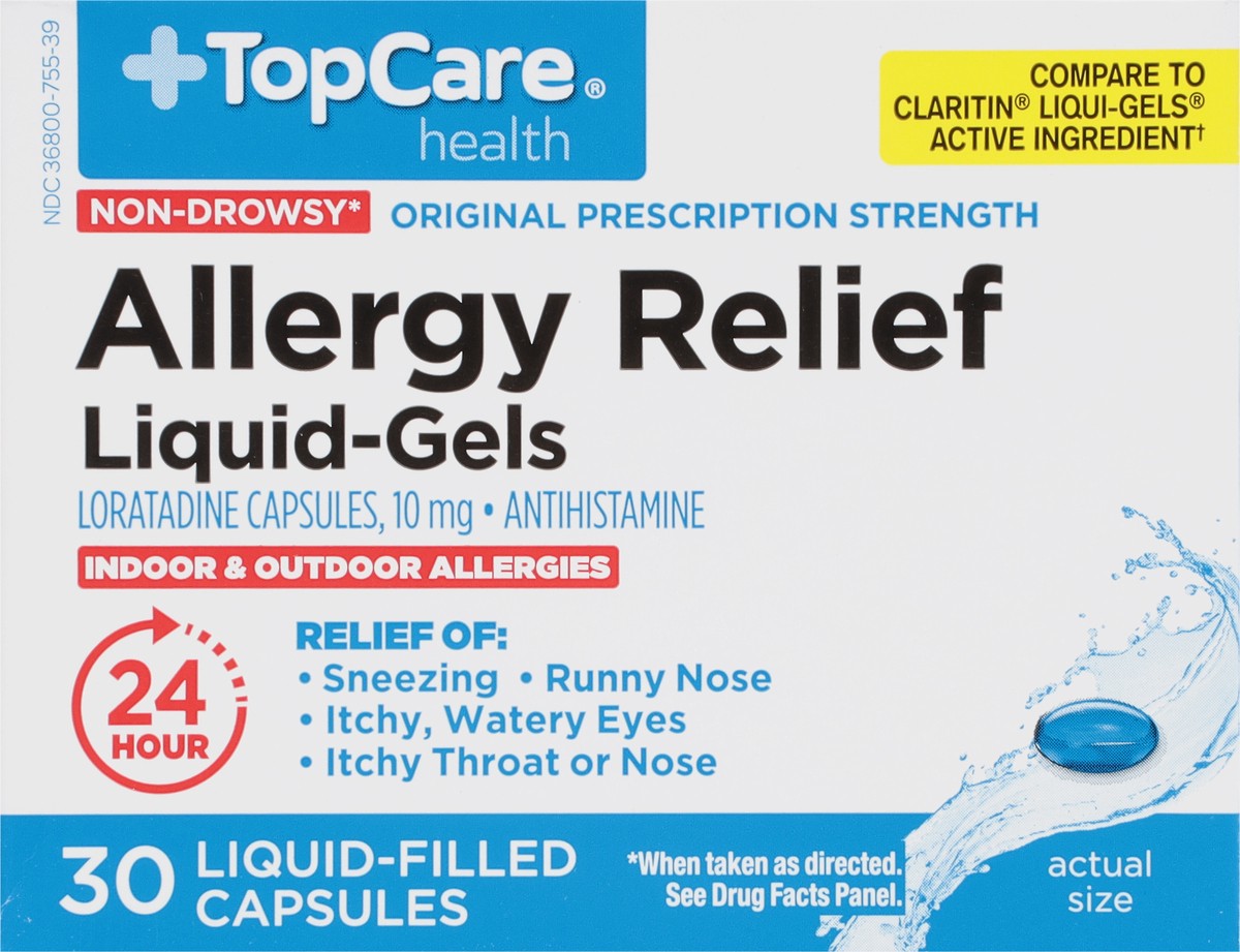 slide 11 of 15, TopCare Loratadine Liquigels, 30 ct