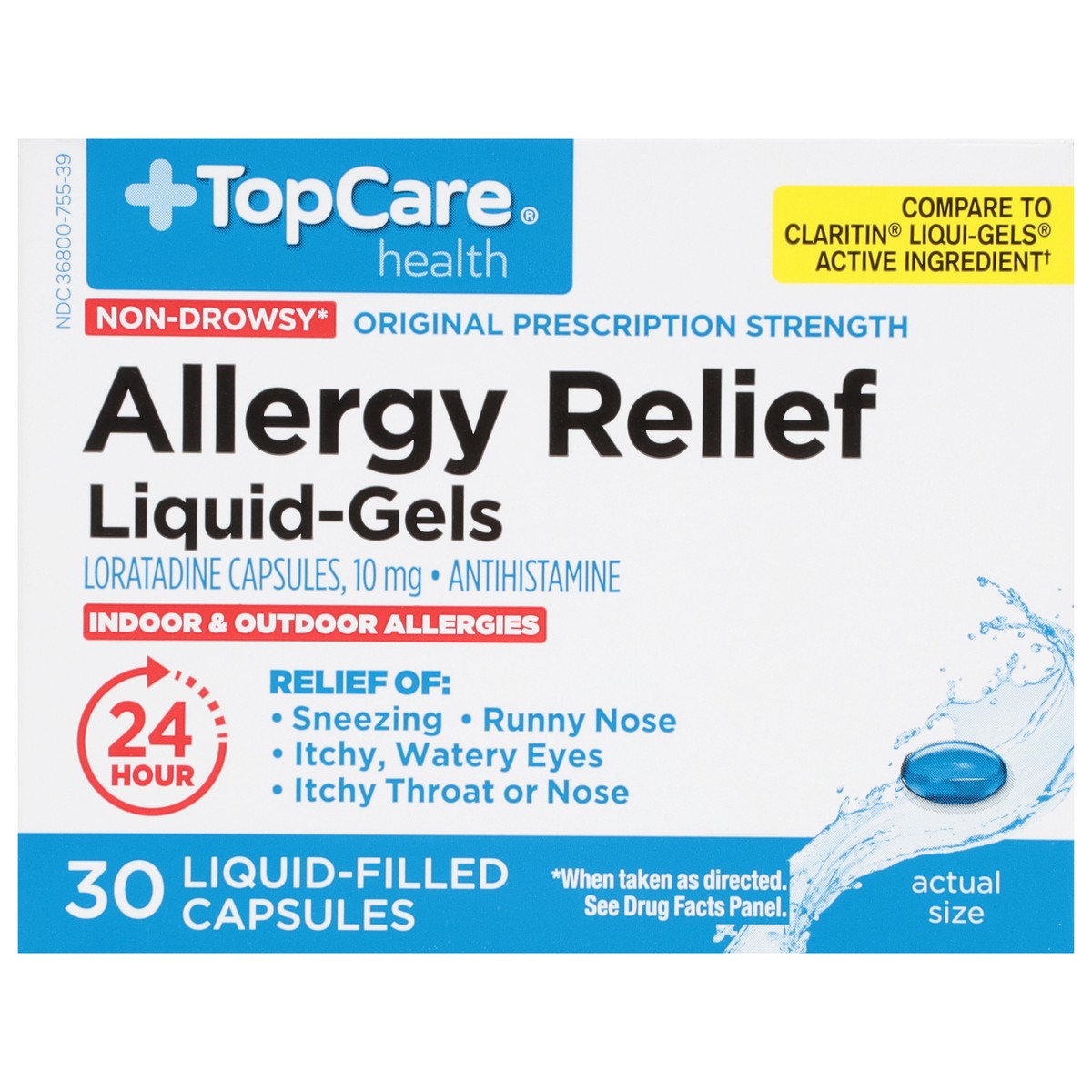 slide 2 of 15, TopCare Loratadine Liquigels, 30 ct