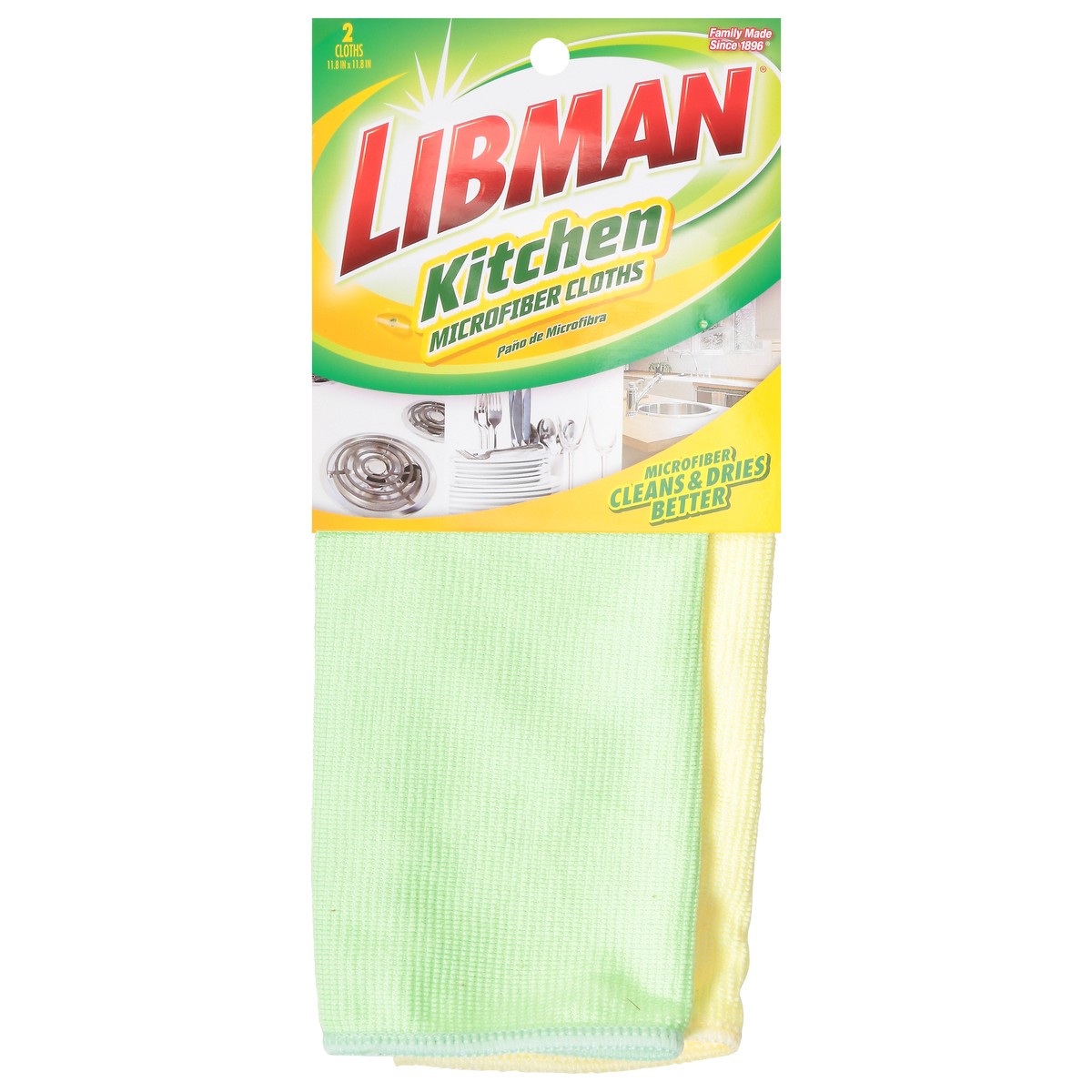 slide 1 of 9, Libman Kitchen Microfiber Cloth 2 ea, 2 ct