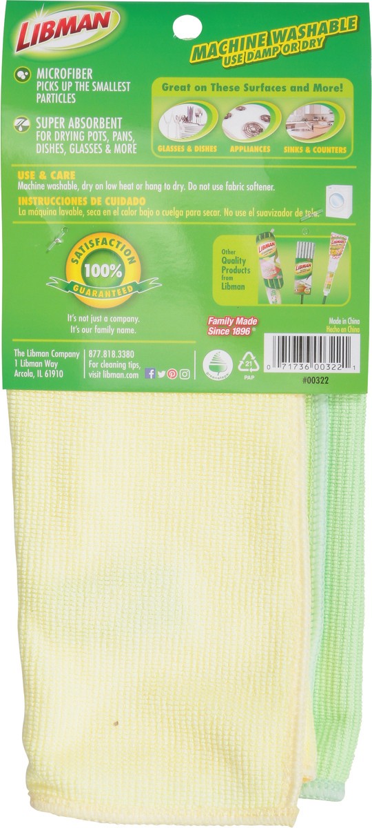 slide 5 of 9, Libman Kitchen Microfiber Cloth 2 ea, 2 ct