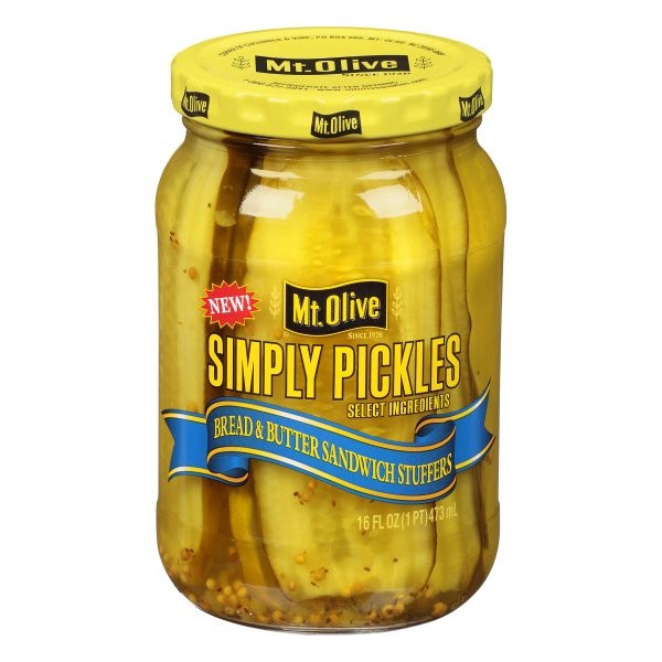 slide 1 of 6, Mt. Olive Pickles Sandwich Stuffers Bread & Butter, 16 fl oz