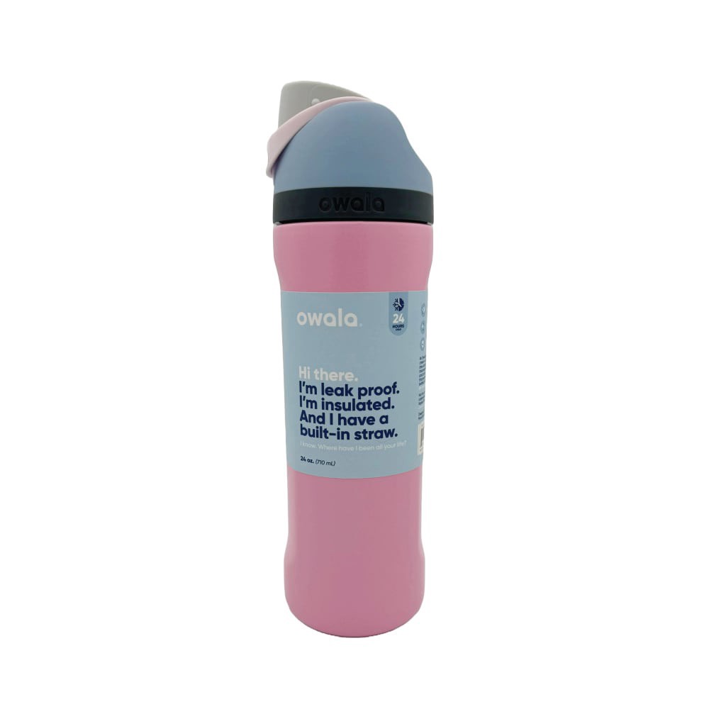 slide 1 of 1, Owala Freesip Stainless Steel Water Bottle - Pink Skies, 24 oz